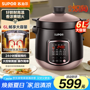 蘇泊爾（SUPOR）電燉鍋 電燉盅 家用6L煲湯鍋煮粥燕窩燉盅多功能鍋快燉砂鍋燉湯鍋專柜同款 DG60YC13