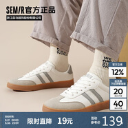 Semir男鞋復(fù)古德訓(xùn)鞋男秋季新款簡(jiǎn)約休閑鞋板鞋男STH243039 白灰 39