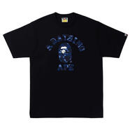 A BATHING APE男士撞色迷彩學(xué)院風(fēng)短袖T恤寬松休閑百搭 black / navy 均碼 |S