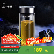 希諾抗菌玻璃杯雙層商務(wù)辦公車(chē)載水杯男高檔泡茶杯子X(jué)N-9303 360mL
