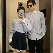 情侶裝春季2025小眾設計感韓版潮流顯瘦男女長(cháng)袖襯衫法式一裙一衣 男襯衫 M