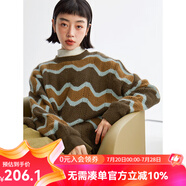 雲(yún)上生活【波浪毛衣】拼色軟糯圓領(lǐng)針織衫冬時尚毛感上衣女A7775X 波浪條紋 S