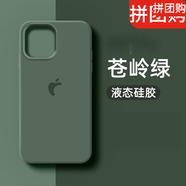 克雷盾（KELEIDUN） 適用蘋果13手機(jī)殼真液態(tài)硅膠iPone12純色保護(hù)套 真液態(tài)【蒼嶺綠】 【蘋果13promax】