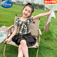 迪士尼（Disney）女童夏裝套裝2025新款裙子兒童洋氣時髦女寶寶夏季兩件套連衣裙潮 圖片色 薄款 120 建議5~6歲【110-120cm】