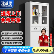 豫基恩 文件柜鐵皮柜儲物柜抽屜柜辦公柜資料柜玻璃柜檔案柜憑證柜柜子 中二斗器文件柜 0.6mm