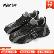 Walker Shop高端品牌運(yùn)動(dòng)鞋男鞋冬季新款皮面休閑跑步鞋包底舒適旅游鞋子男 黑色【網(wǎng)面款】 41 【皮鞋碼】
