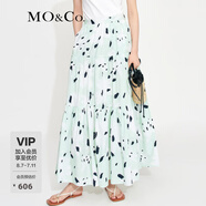 MO&Co.【美拉德】度假風(fēng)法式高腰長(cháng)款蛋糕裙半身裙設計感裙子 混合印花色 S 160
