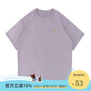 LEMANISMlemanismt恤男短袖美式復(fù)古重磅棉T恤夏季潮牌寬松半袖情侶體恤衫 紫羅蘭色 現(xiàn)貨- S