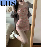 LIIS2024秋季新款純欲風(fēng)開(kāi)衫辣妹吊帶防曬碎花包臀連衣短裙兩件套套裝 開(kāi)衫+吊帶裙高質(zhì)量 S