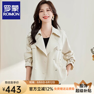羅蒙（ROMON）外套女款2025年新款杭州意法時(shí)尚洋氣高級(jí)感小個(gè)子抽繩短款風(fēng)衣服 白色 M  【建議86-105斤】