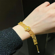 MHFDO黃金色花朵蕾絲仿珍珠手鏈女小眾設計時(shí)尚復古手 1