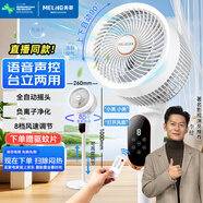 美菱（MeiLing）電風(fēng)扇/循環(huán)扇/落地扇/交流定頻/臺立地三用對流風(fēng)扇全自動搖頭AI語音遙控定時MPF-DG2689Pro白色