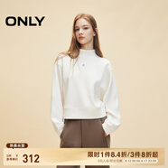 ONLY春夏莫代爾舒適簡(jiǎn)約寬松落肩立領(lǐng)衛衣女|12439S033 A43 奶油白色 XS (155) 76A