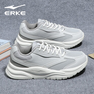 鴻星爾克運動(dòng)鞋秋季新款革面防潑水男鞋輕便減震休閑鞋紅星男士耐磨跑步鞋 循環(huán)灰/白露灰2015【革面防水】 39