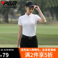 PGM夏季高爾夫女裝T恤運動(dòng)彈力上衣透氣速干衣服四季可穿 YF486-白色 XL