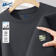 回力短袖t恤男2025新款純棉夏季男士半袖衣服男款體恤衫男生上衣Y (純棉)夏椰樹(shù)k深空灰 L (175) (推薦體重120-140斤)