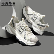馬克華菲輕奢男鞋秋冬季2025新款增高網(wǎng)面鞋情侶款休閑鞋老爹鞋跑步運動(dòng)鞋 米灰四季款（送品牌鴨舌帽） 41 運動(dòng)尺碼