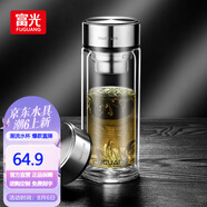 富光雙層高硼硅玻璃杯泡茶杯水杯男士商務(wù)帶濾網(wǎng)透明泡茶杯子男士禮物 雙層 500ml