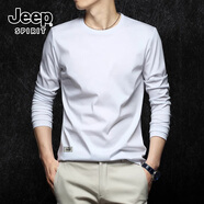 JEEP SPIRIT吉普男士圓領(lǐng)長袖秋季純棉質(zhì)感透氣打底衫商務(wù)休閑百搭體恤男裝