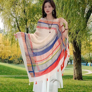 嬈蝶民族風(fēng)披肩女云南麗江大理西藏旅游網(wǎng)紅洋氣保暖斗篷披風(fēng)外搭 2025薄款-盤扣-彩云之南
