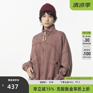 幻走（MOVEUP）2024冬季新款.FUN系列純棉復(fù)古織嘜跳點(diǎn)棉繩短款外套女 棕紅 L