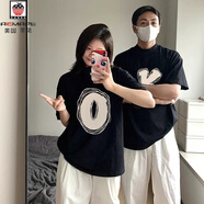 AEMAPE[兩件裝]情侶裝衣服一女一男情侶款夏夏裝短袖2025新款高級感潮流 OK情侶裝兩件黑 純棉 女大男小找客服備注