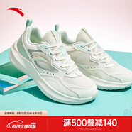 安踏（ANTA）飛夢(mèng)丨運動(dòng)鞋女鞋網(wǎng)面透氣輕質(zhì)緩震跑步鞋戶(hù)外休閑運動(dòng)鞋子女 象牙白/泡沫綠/銀/熒光高光粉-2 36
