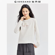 棉質(zhì)田園拾光主題印花針織圓領(lǐng)長(zhǎng)袖T恤13394790