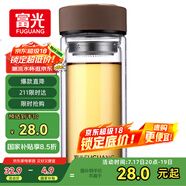 富光 男女士雙層玻璃杯 高硼硅玻璃304茶隔水杯子 帶茶隔泡茶杯500ml