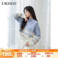 lagogo抗起球費(fèi)爾島針織衫毛衣女拉谷谷2024冬季套頭軟糯舒適上衣 混色 M