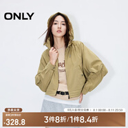 ONLY春夏機(jī)能風(fēng)寬松插肩袖抽繩連帽風(fēng)衣外套女|124336018 C02 淺茶綠色 XS (155) /76A