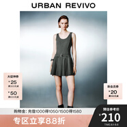 UR2025夏季新款女裝簡約格雷系腰帶背心式連衣裙UWJ750046 深灰 S