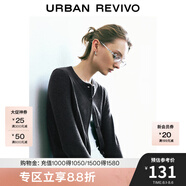 UR秋季新款女裝曠野美拉德風(fēng)撞色軟糯針織開(kāi)衫UYY940010 深灰 M