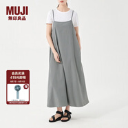 無(wú)印良品（MUJI） 女式 泡泡紗吊帶連衣裙 BC06CC3S 吊帶裙 裙子長(zhǎng)裙 煙熏綠色 S-M
