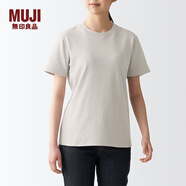 無印良品（MUJI） 女式 雙羅紋編織 T恤 休閑百搭 短袖女夏季薄荷曼波風(fēng) 淺灰色 2S M