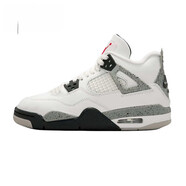 耐克aj4 AJ4白水泥灰青少年2025復(fù)刻版中幫復(fù)古籃球鞋 IB4171-100 35.5