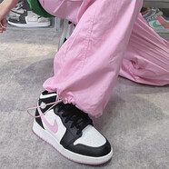 NIKE耐克男鞋女鞋新款A(yù)ir Jordan aj1Mid中幫休閑板鞋潮流運(yùn)動(dòng)籃球鞋 555112-103黑粉色熊貓 40