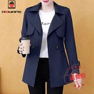 AEMAPE西裝短外套女士裝春秋季2025年新款小個(gè)子休閑西服時(shí)尚洋氣上衣 深藍(lán)色 M