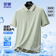 羅蒙（ROMON）短袖POLO衫男翻領(lǐng)中青年夏季商務(wù)休閑百搭純色上衣8827