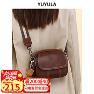 YUYULA牛皮包包女包斜挎包休閑迷你單肩小圓包生日禮物高級感送女友老婆