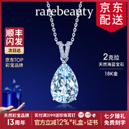 rarebeauty【七夕情人節(jié)禮物送女友老婆】海藍寶項鏈女寶石吊墜鎖骨鏈首飾時 2克拉海藍寶吊墜+金鏈-8倉發(fā)貨