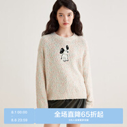 樂(lè)町圓領(lǐng)短款套頭針織衫女20肌理感紗線柔軟毛衣上衣 彩色波點(diǎn)（現(xiàn)貨） S