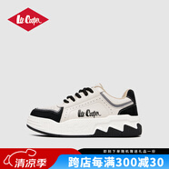 LEE COOPER板鞋男低幫面包鞋男鞋2025春款潮鞋百搭厚底增高運(yùn)動(dòng)鞋男休閑鞋 米黑色 42