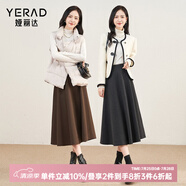 婭麗達赫本風仿毛呢半身裙女2023秋冬新款a字傘裙遮胯氣質(zhì)長裙子 灰色 S