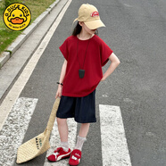 G.duck女童短袖套裝夏裝2025新款大童韓版洋氣牛仔中褲兒童裝百搭休閑裝 圖片色 120 cm