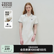 Teenie Weenie小熊休閑通勤氣質(zhì)收腰Polo白色連衣裙夏裝連身裙女裝裙子 象牙白 S (160)
