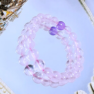 AOVEOK水晶手串項鏈耳釘招桃花運招財運禮物時(shí)尚個(gè)性百搭休閑 粉水晶淺紫色玉髓手串