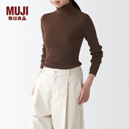 無印良品（MUJI）女式 羅紋可水洗高領(lǐng)毛衣 長袖打底針織衫上衣毛衫 BAG01A1A 棕色 S 155/80A