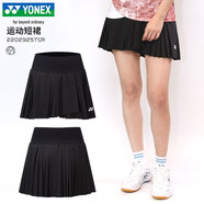 尤尼克斯網(wǎng)羽短裙女速干透氣yy百褶裙運(yùn)動(dòng)半身裙羽毛球服 2202925 黑色 2XL