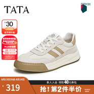 他她（TATA）男士阿甘男鞋復古德訓鞋男運動(dòng)休閑鞋厚底板鞋小白鞋PCB01AM3 QDR01AM4米/灰/杏 42